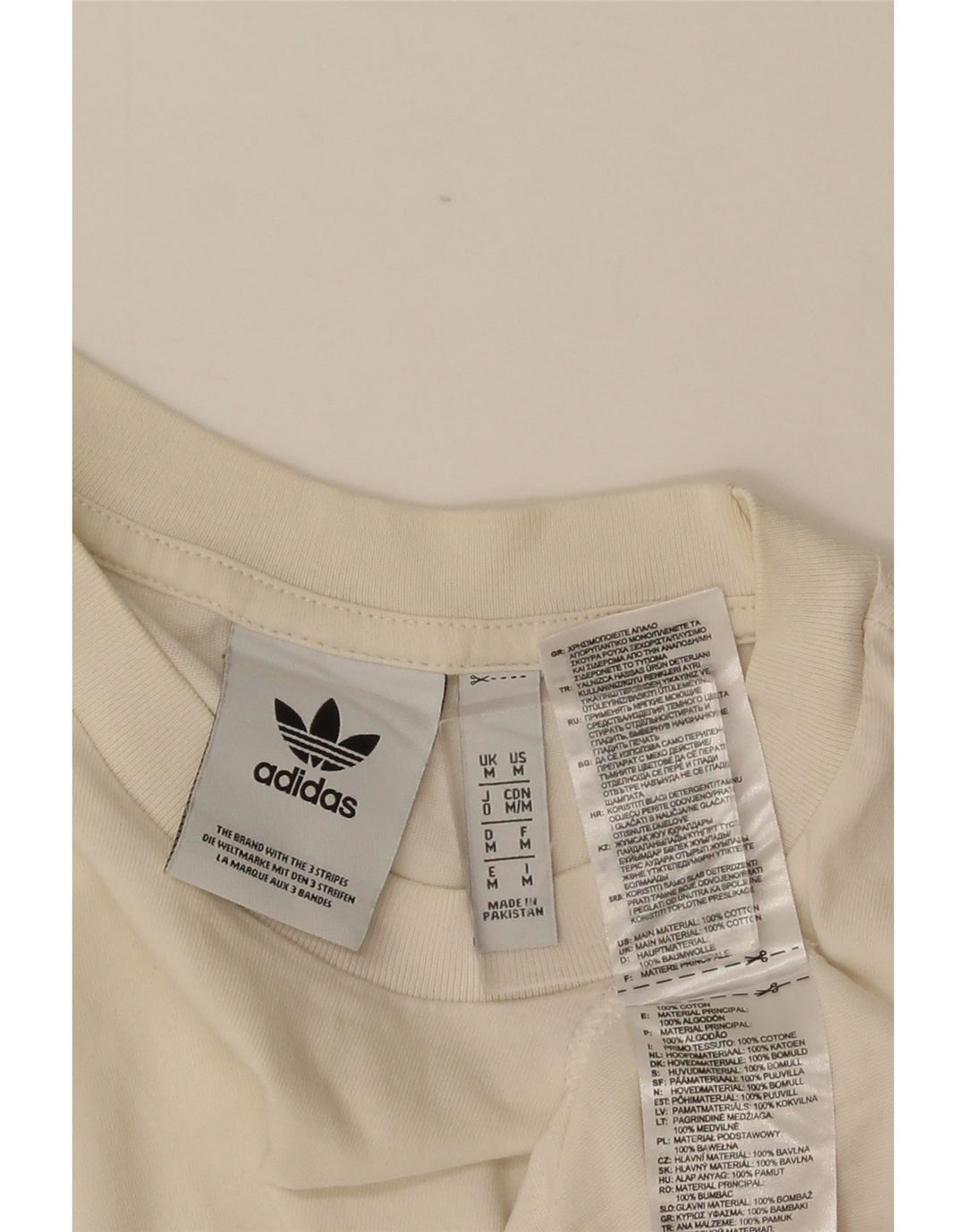 ADIDAS Mens Graphic T-Shirt Top Medium White Cotton