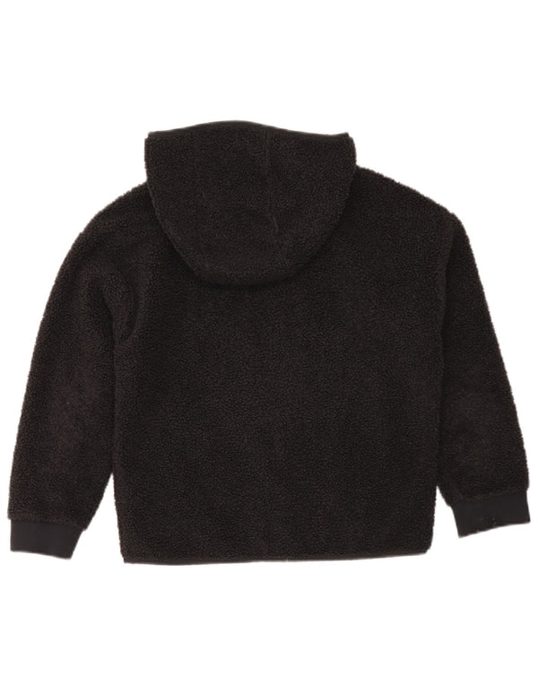 Nike Boys Hooded Fleece Jacket 10-11 Years Medium Black Polyester