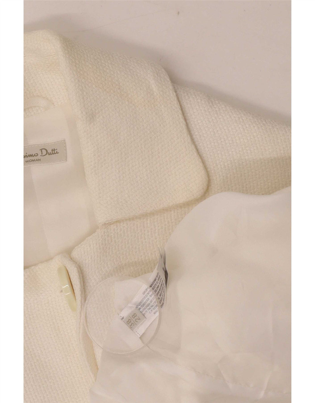Massimo Dutti Damen Crop 2 Button Blazer Jacke EU 38 Mittelweiß