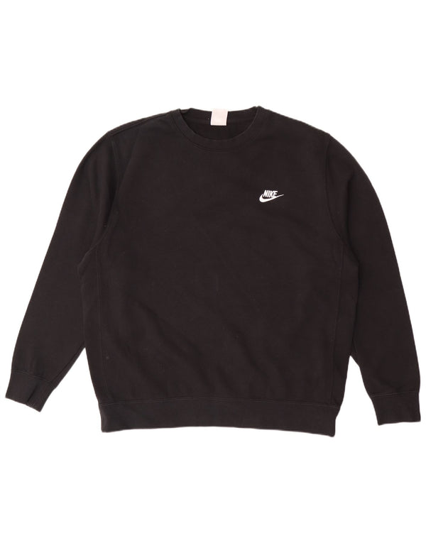 Nike Herren-Sweatshirt-Pullover, groß, schwarze Baumwolle