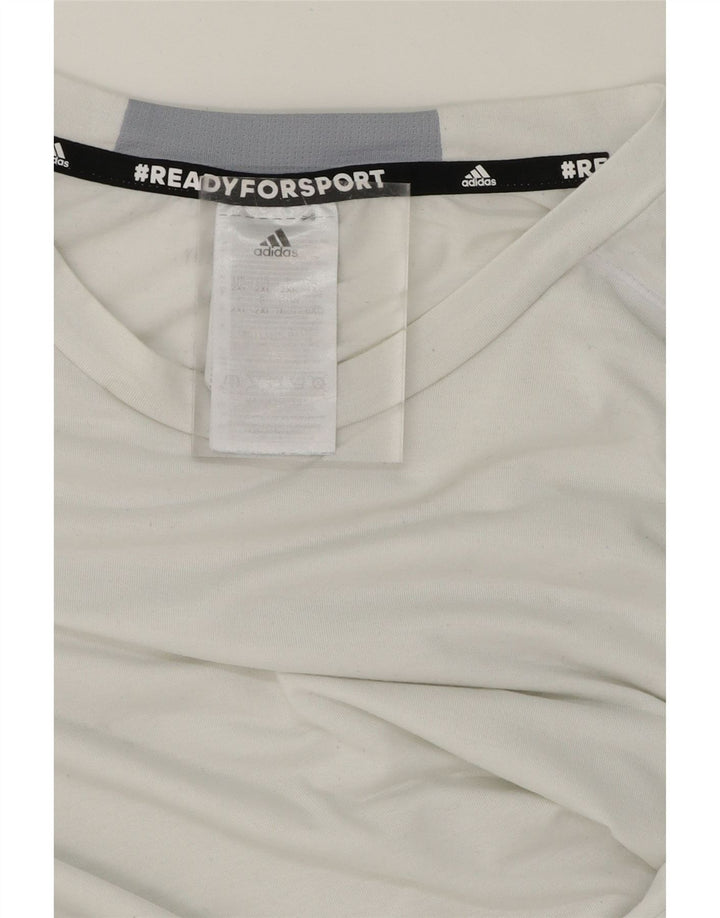ADIDAS Mens Aeroready T-Shirt Top 2XL White Polyester Vintage Adidas and Second-Hand Adidas from Messina Hembry 