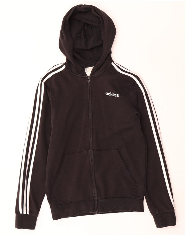 Adidas muški pulover s kapuljačom na patentni zatvarač mali crni pamuk