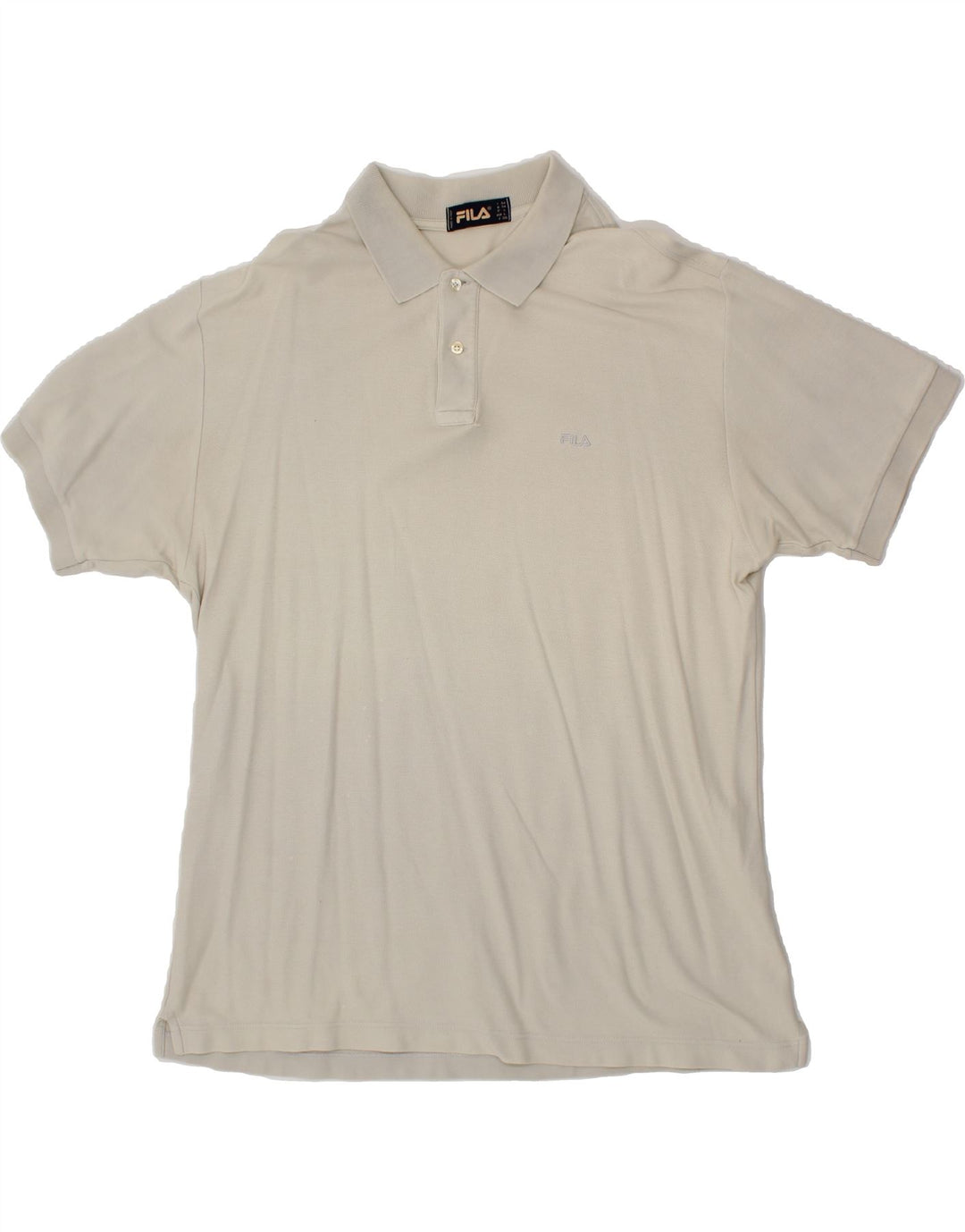FILA Mens Polo Shirt IT 54 XL Beige Vintage Fila and Second-Hand Fila from Messina Hembry 