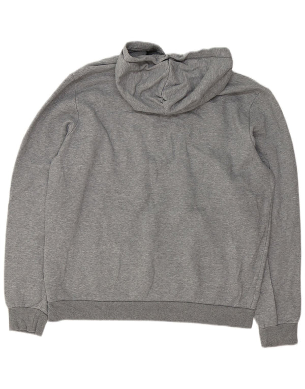 Puma Herren-Kapuzenpullover mit Grafik, groß, grau meliert, Baumwolle
