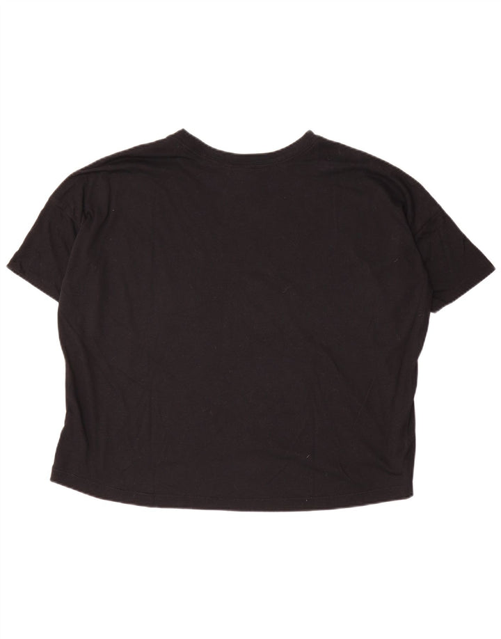 Nike Womens Crop Oversized grafisk T-shirt top UK 10 Lille sort polyester