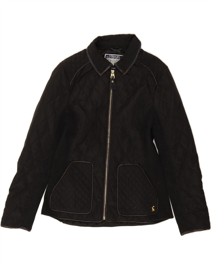 JOULES Womens Quilted Jacket UK 14 Medium Black Polyester Vintage Joules and Second-Hand Joules from Messina Hembry 