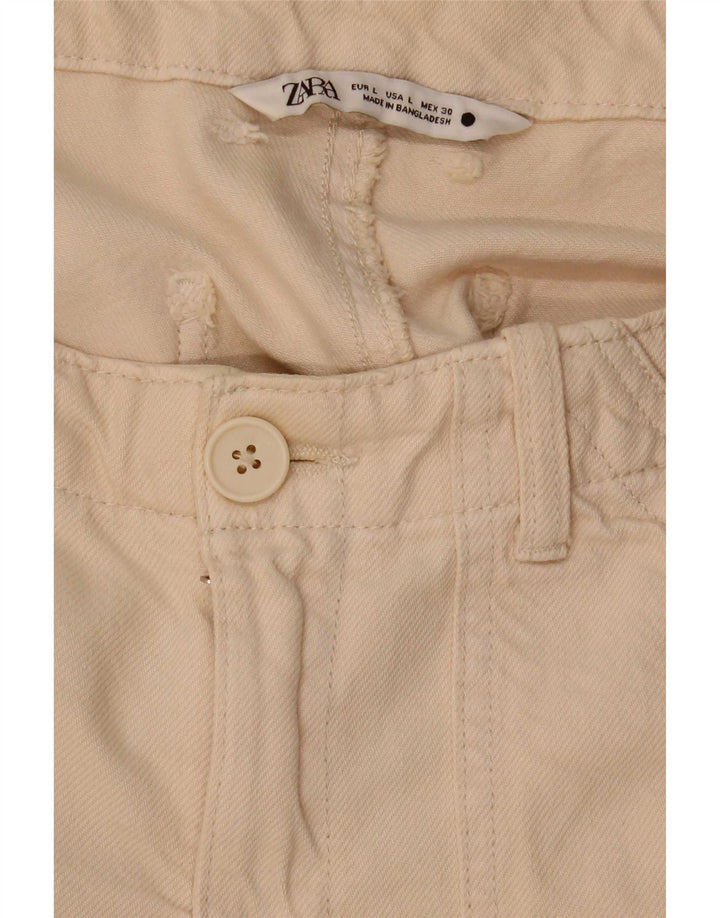 Zara Womens Straight Jeans Large W30 L27 Beige