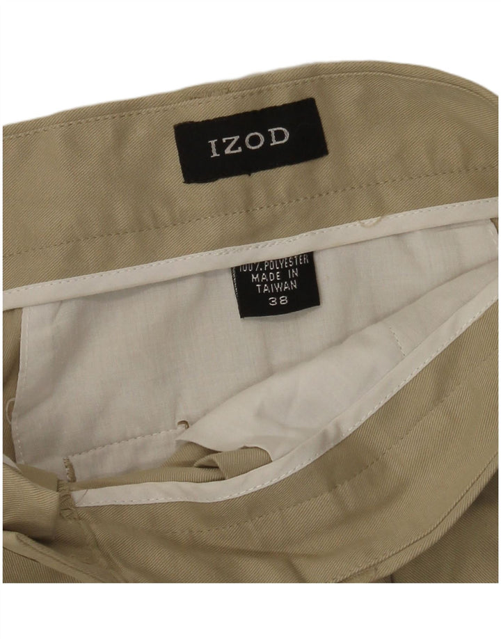 Izod Mens Chino Shorts W38 XL Beige Polyester