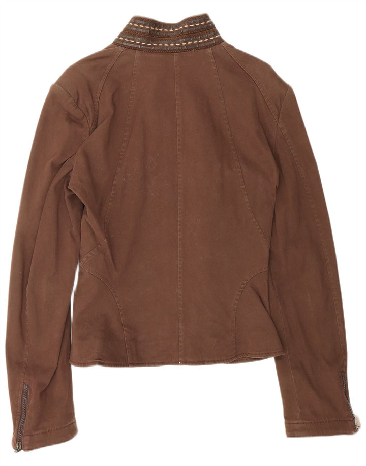ROCCOBAROCCO Womens Bomber Jacket IT 46 Large Brown Cotton