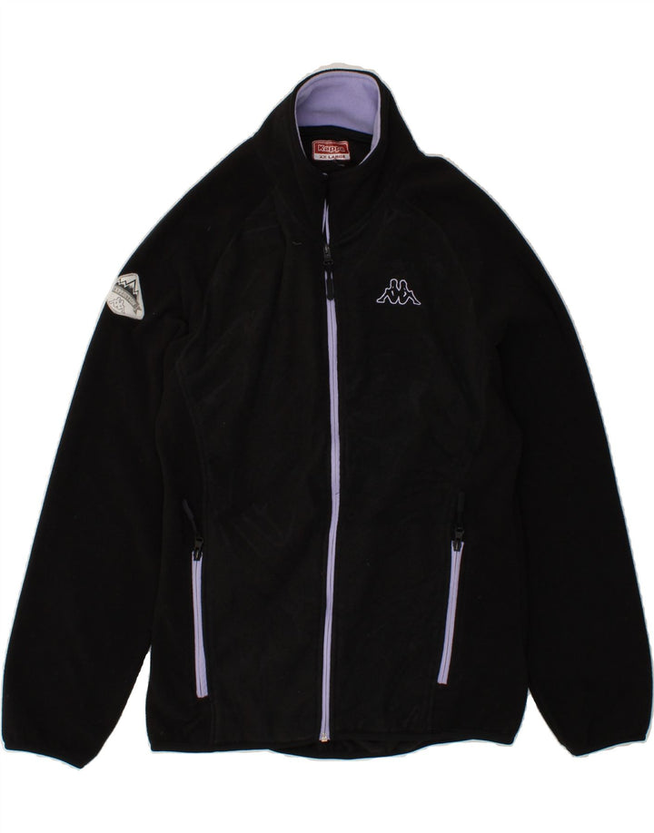 KAPPA Womens Fleece Jacket UK 20 2XL Black Polyester Vintage Kappa and Second-Hand Kappa from Messina Hembry 