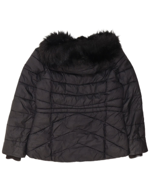 Giacca imbottita con cappuccio da donna Barbour UK 14 grande poliestere nero