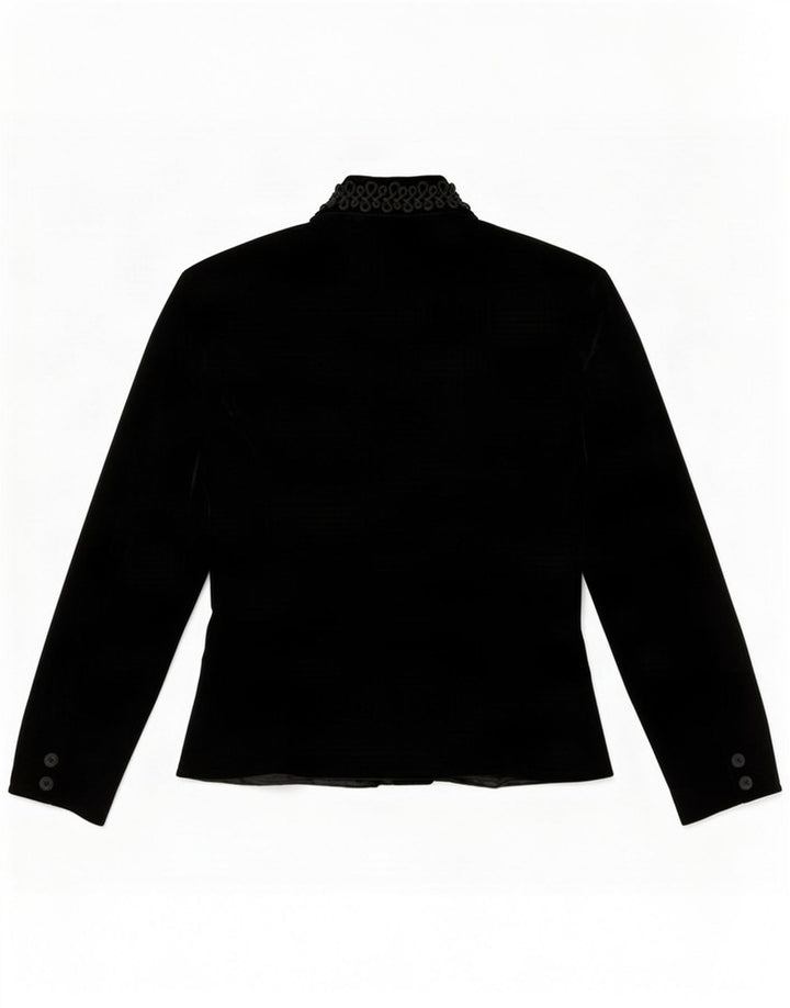 Vintage Damen Blazerjacke UK 10 Small Black Viscose