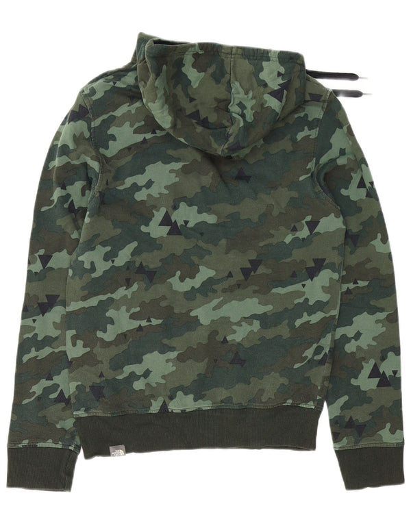 The North Face Mens Graphic Hoodie Jumper XS Green Camouflage Cotton