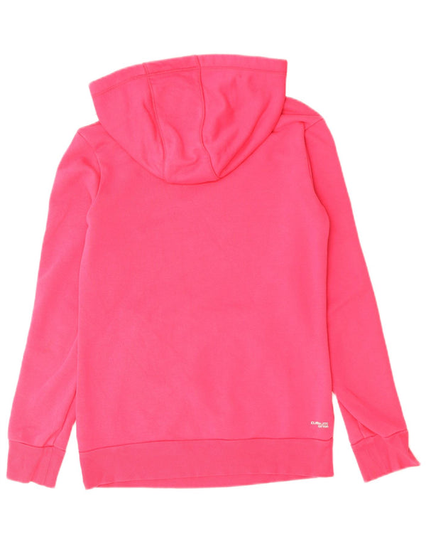 Adidas Womens Hoodie Jumper UK 4/6 XS Pink Cotton