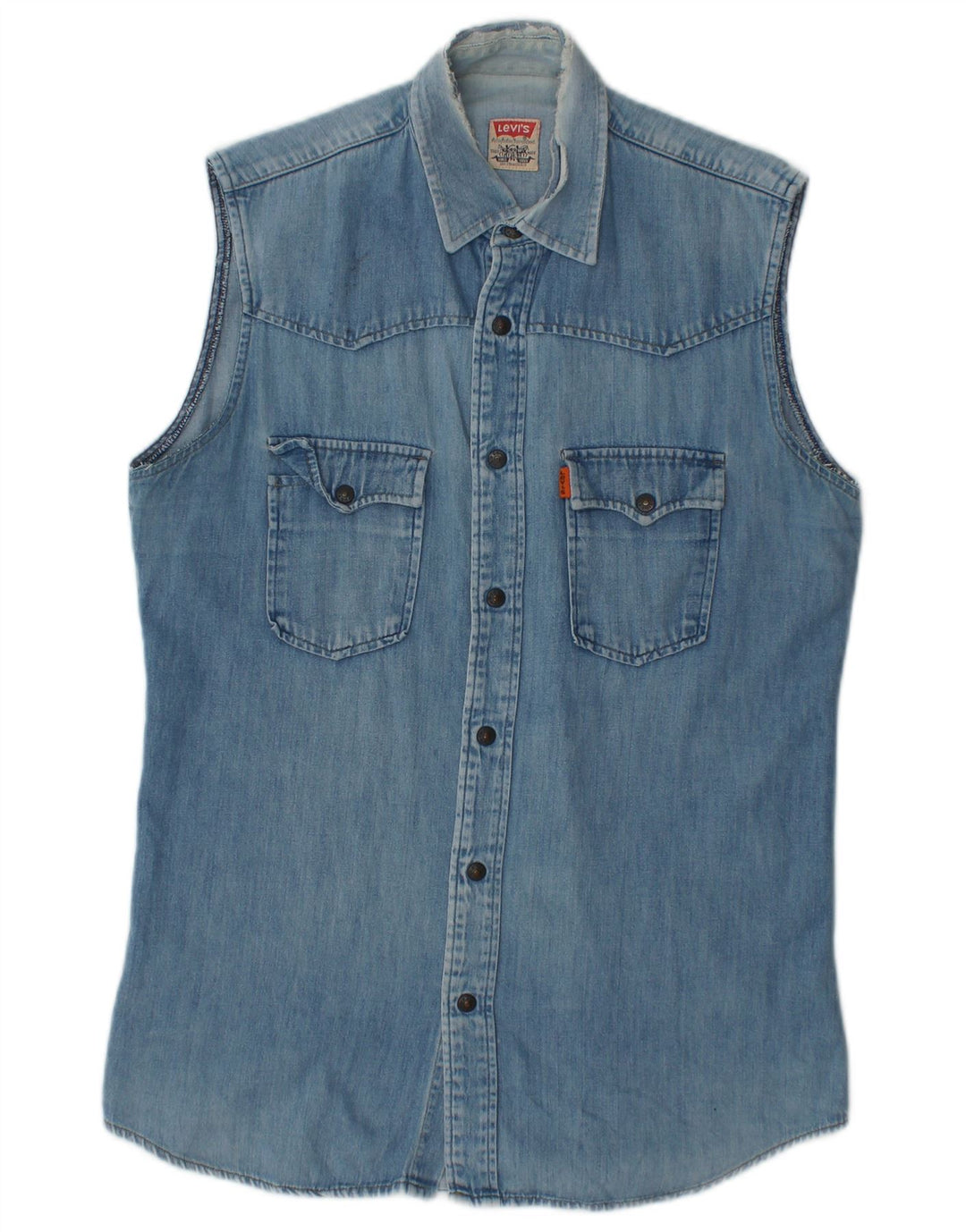 Camicia di jeans senza maniche da uomo Levi's piccola blu