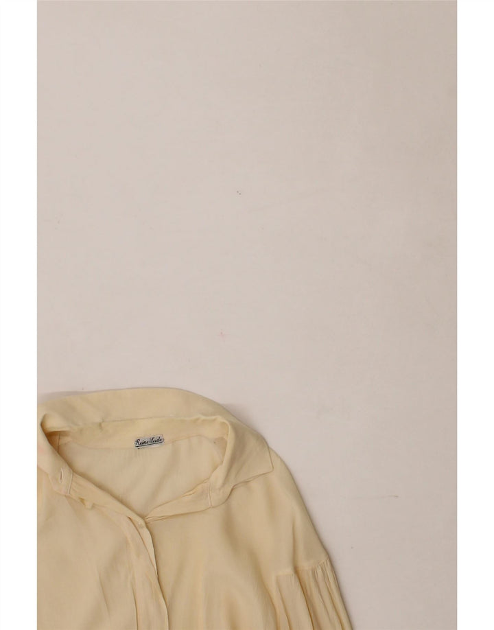 REINE SEIDE Womens Shirt Blouse UK 14 Medium Beige Vintage Reine Seide and Second-Hand Reine Seide from Messina Hembry 