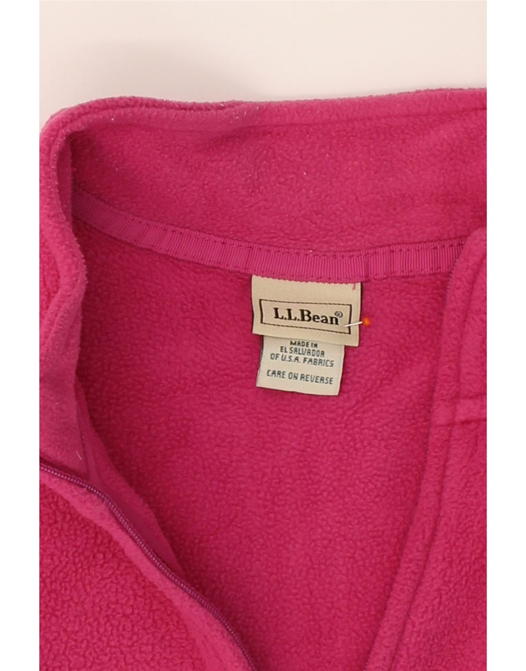 L.L.BEAN Womens Fleece Jacket UK 14 Medium Pink Polyester Vintage L.L.Bean and Second-Hand L.L.Bean from Messina Hembry 