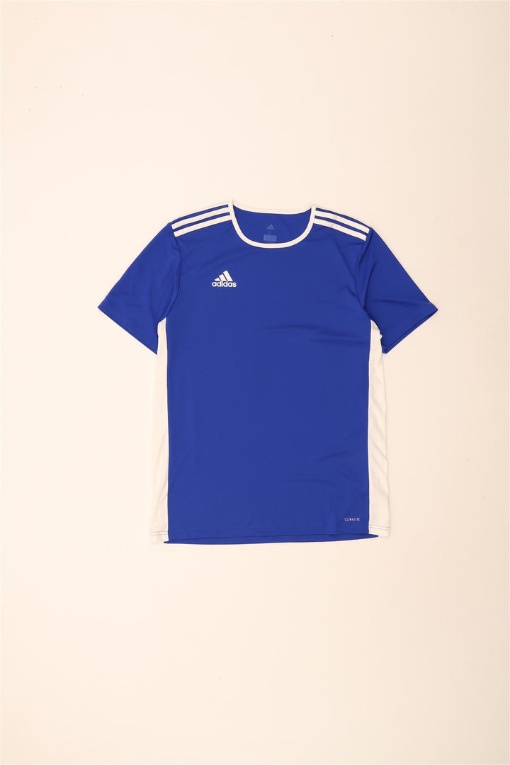 Adidas Mens Climalite T-Shirt Top Large Blue Colourblock Polyester
