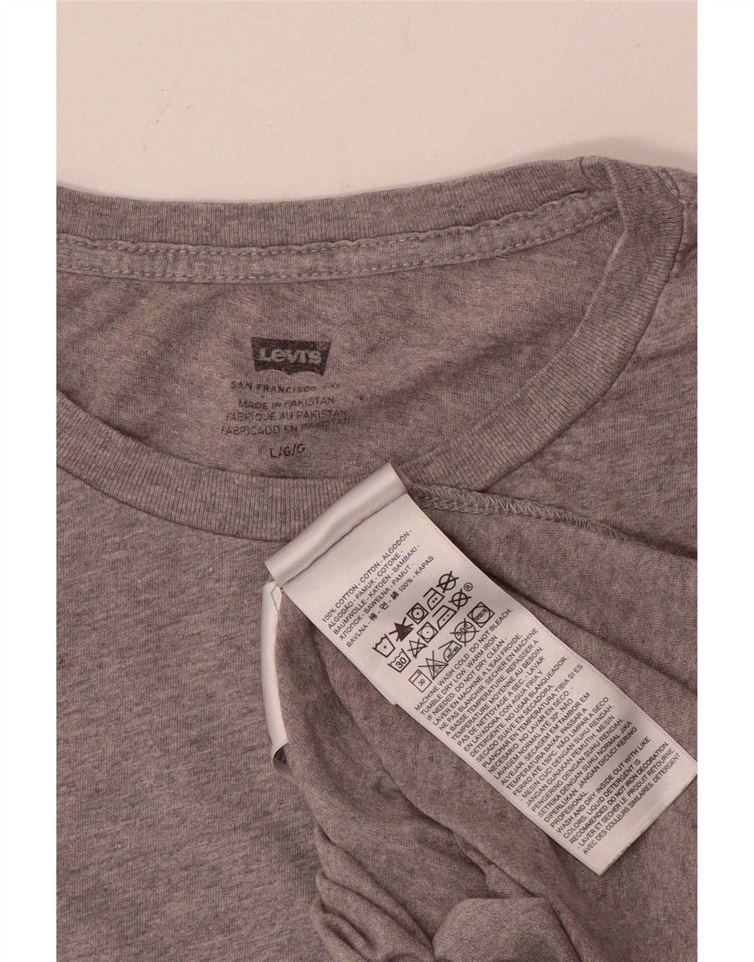 Levi's Mens Graphic T-Shirt Top Large Grey Cotton