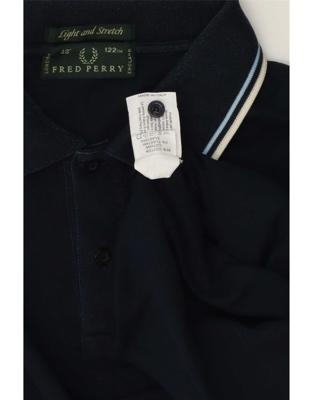 Fred Perry Mens Polo Shirt Large Navy Blue Cotton