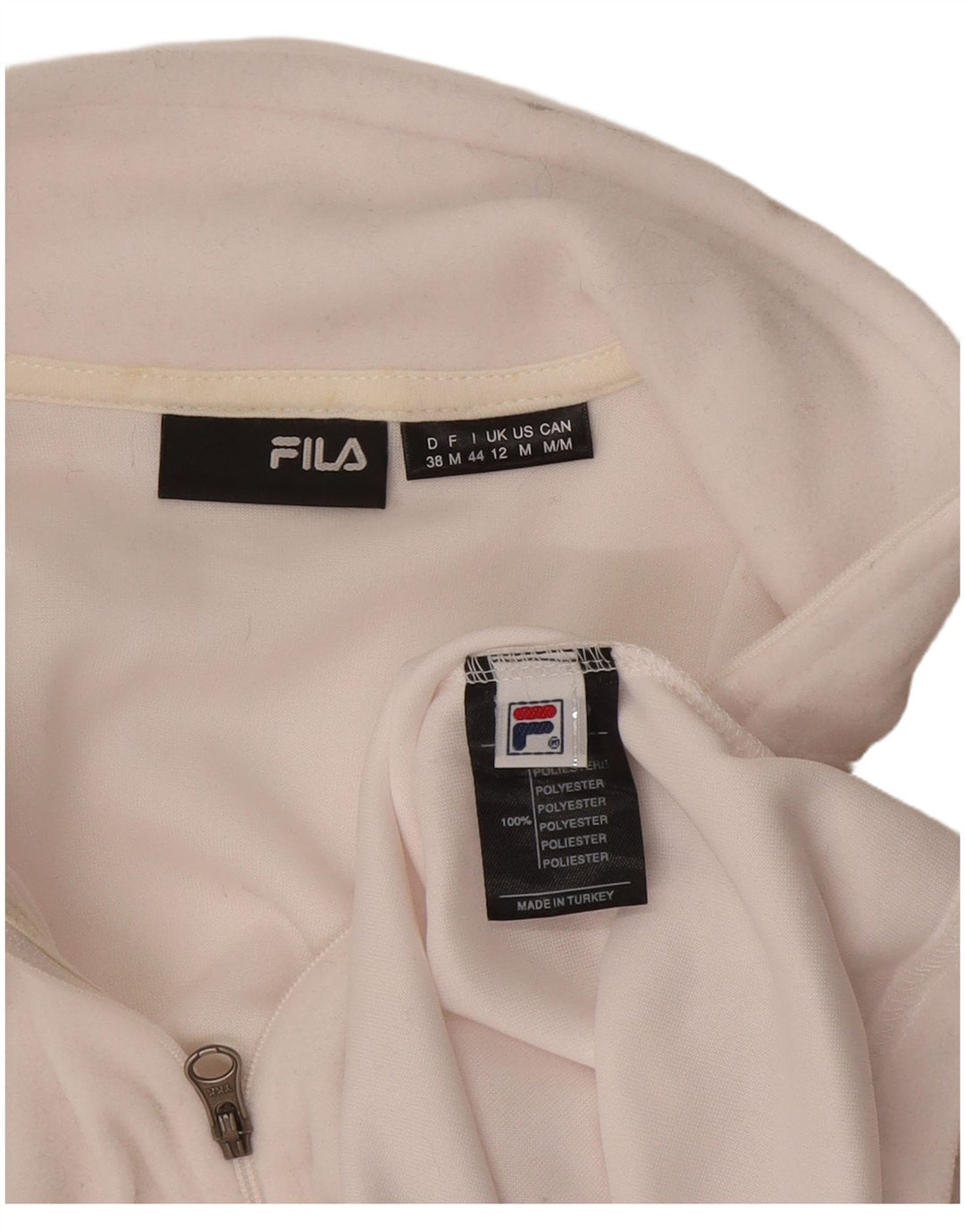 Fila Womens Fleece Jacket UK 12 Medium White Polyester