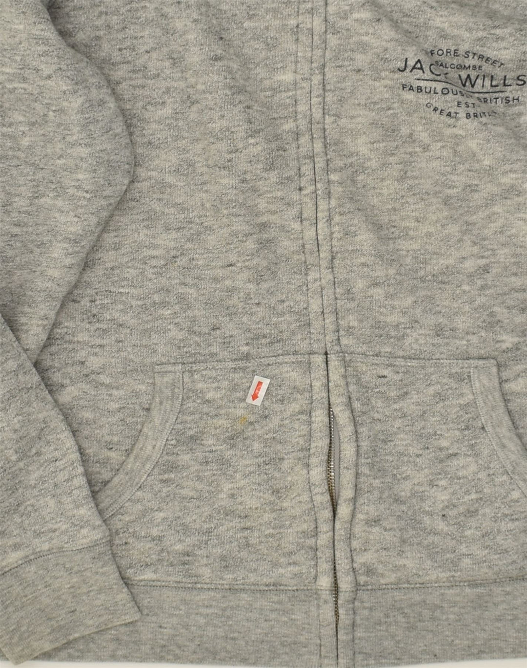 JACK WILLS Womens Loose Fit Zip Hoodie Sweater UK 12 Medium Grey Cotton | Vintage Jack Wills | Thrift | Second-Hand Jack Wills | Used Clothing | Messina Hembry 