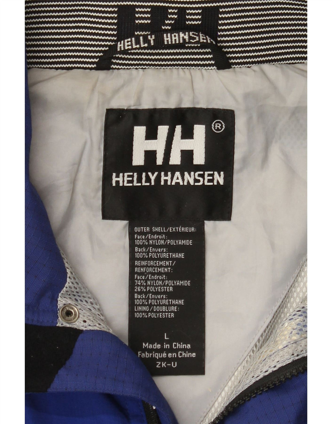 Helly Hansen Veste de pluie graphique pour homme UK 40 Large Bleu Colorblock Nylon