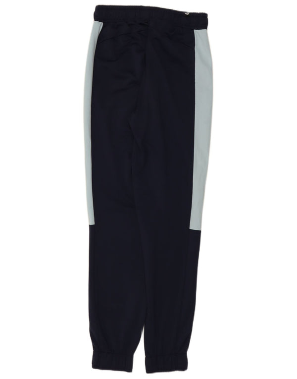 Puma Mens Tracksuit Trousers Joggers Small Navy Blue Colourblock Polyester