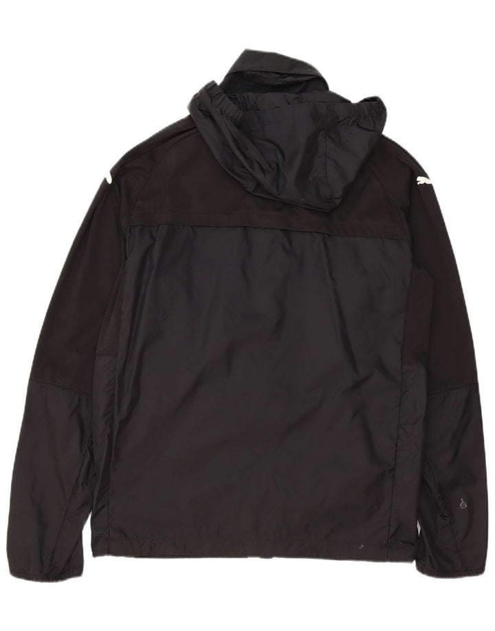 PUMA Mens Hooded Rain Jacket UK 38 Medium Black Polyester