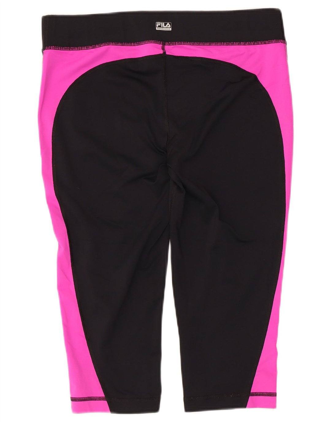 Fila Womens Capri Leggings UK 14 Medium Black Colourblock Polyester