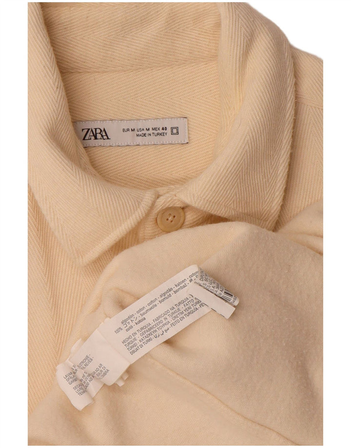 Zara Herre Overshirt Flanellskjorte Medium Beige Polyester