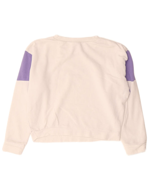 Felpa corta oversize Reebok da donna UK 8/10 Small Bianca