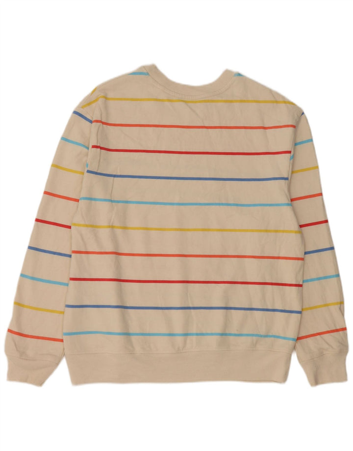 Marks & Spencer Womens Sweatshirt Jumper UK 14 Medium Off White Striped