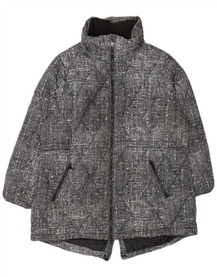 Marks & Spencer Womens Quilted Jacket UK 20 2XL Black Flecked Polyester