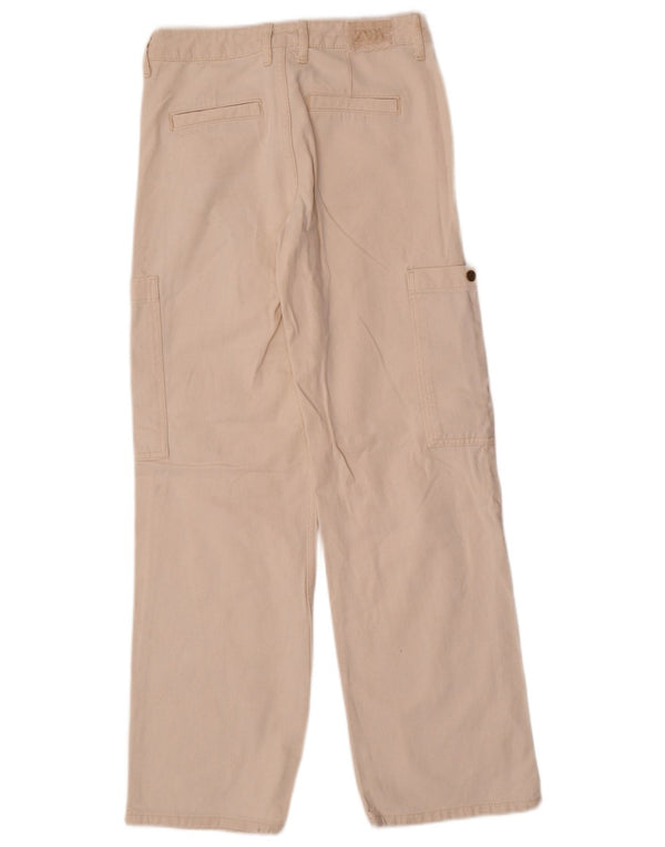 Zara Womens Cargo Loose Jeans EU 34 2XS W24 L30 Off White