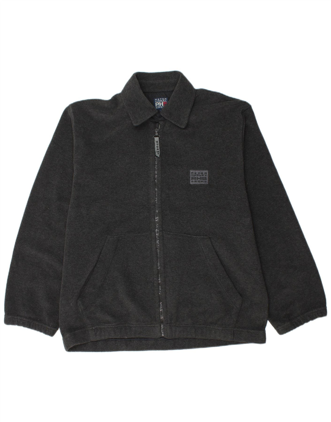 PETER HADLEY Mens Fleece Jacket UK 38 Medium Black Polyester