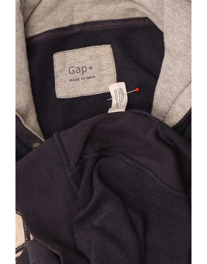 Gap Mens Graphic Hoodie Jumper Medium Navy Blue Cotton
