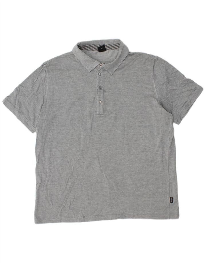 Hugo Boss Mens Polo Shirt XL Grey Flecked