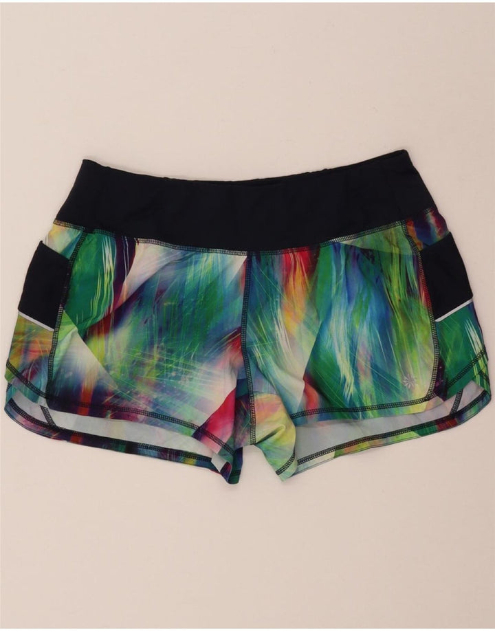 ATHLETA Womens Sport Shorts UK 14 Medium Multicoloured Colourblock Vintage Athleta and Second-Hand Athleta from Messina Hembry 