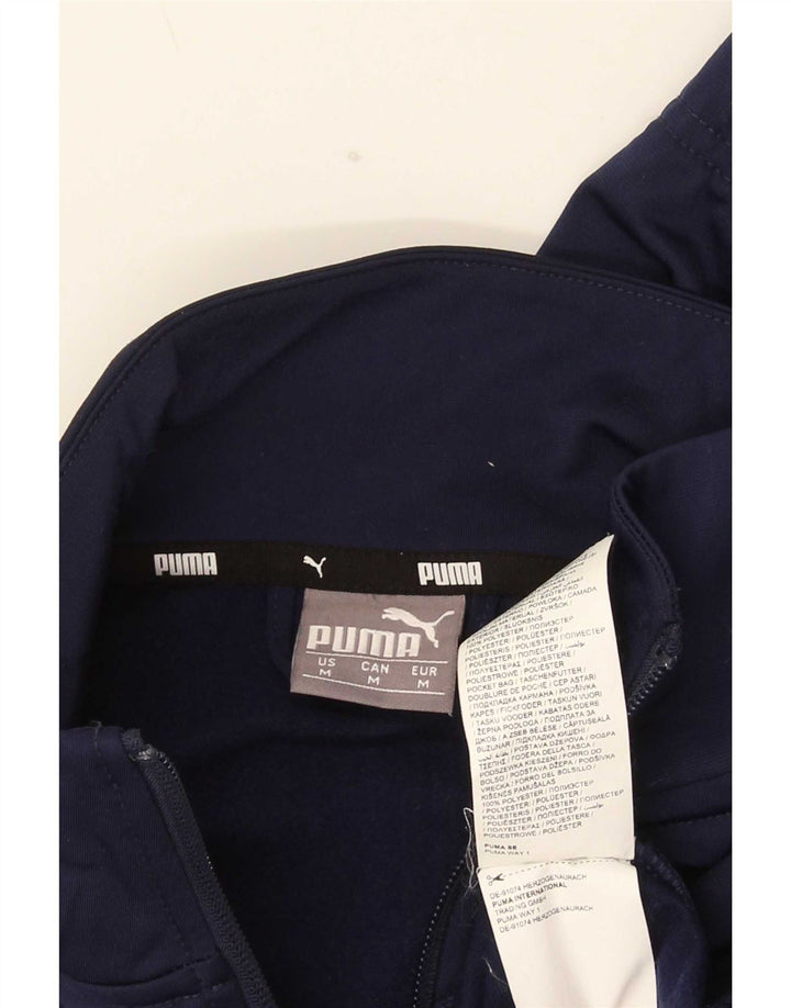 Puma Mens Tracksuit Top Jacket Medium Navy Blue Colourblock Polyester