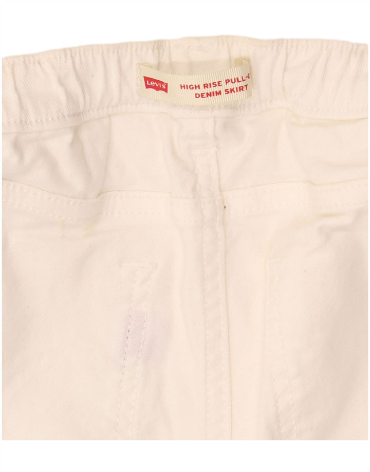 Γυναικεία ψηλόμεση τζιν φούστα Levi's W30 μεσαία λευκή