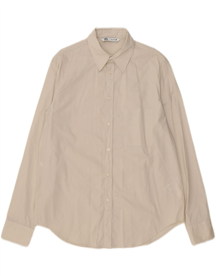 ZARA Mens Shirt Large Beige Cotton Vintage Zara and Second-Hand Zara from Messina Hembry 