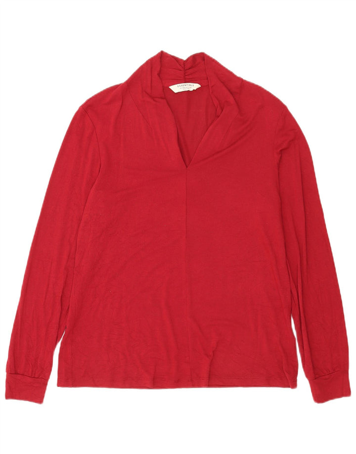 Tchibo Womens Oversized Top Long Sleeve EU 36/38 Small Red Viscose