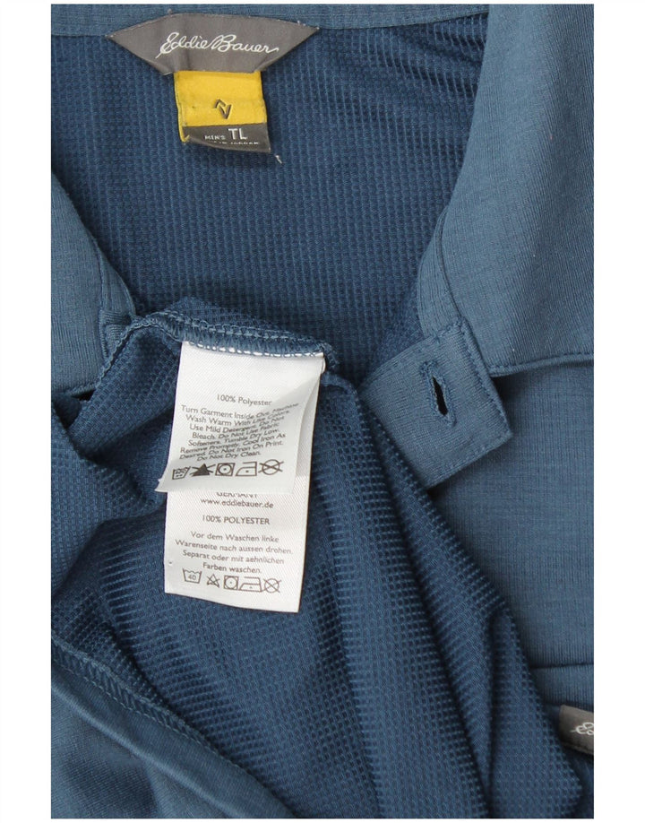 EDDIE BAUER Mens Polo Shirt Large Blue Polyester