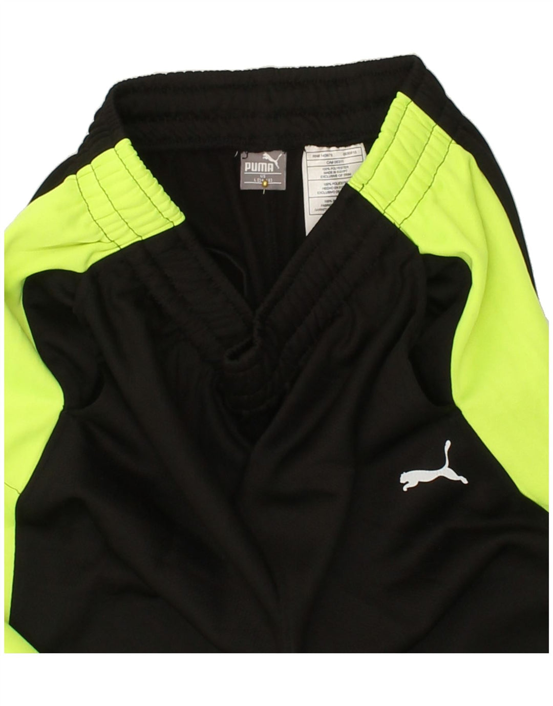 PUMA Boys Tracksuit Trousers 14-15 Years Large Black Colourblock Polyester Vintage Puma and Second-Hand Puma from Messina Hembry 