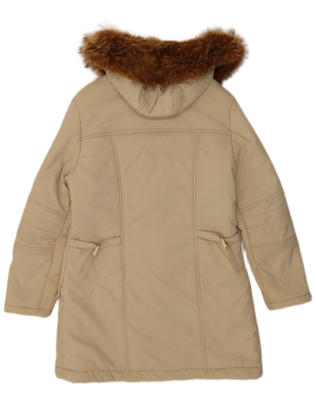 Lee Womens Hooded Padded Coat UK 16 Large Beige