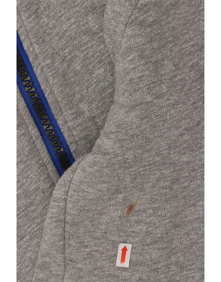 SUPERDRY hættetrøje til kvinder med lynlås UK 10 Lille grå polyester