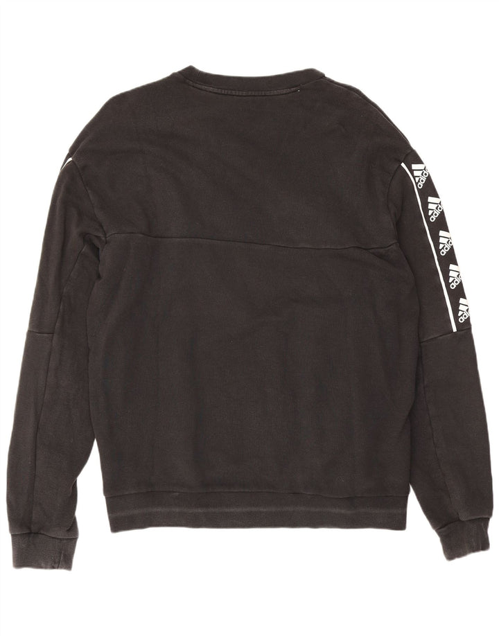 Adidas Grafisk Sweatshirt Jumper Medium Sort Bomuld