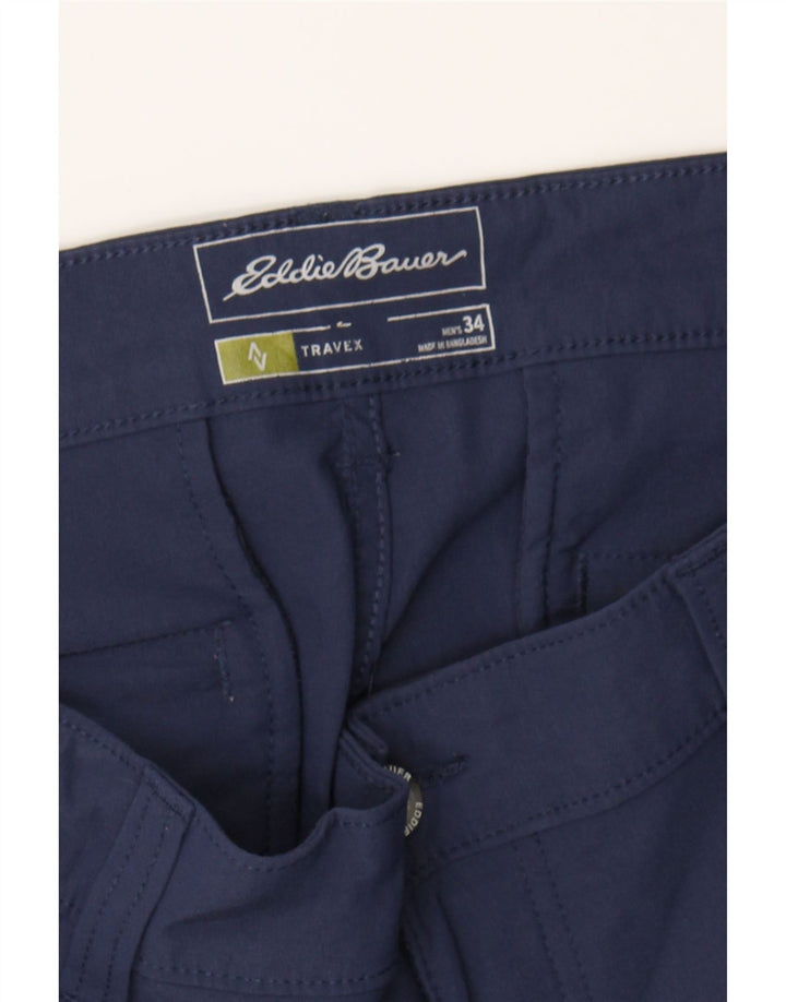 EDDIE BAUER Mens Chino Shorts W34 Large  Navy Blue Nylon Vintage Eddie Bauer and Second-Hand Eddie Bauer from Messina Hembry 