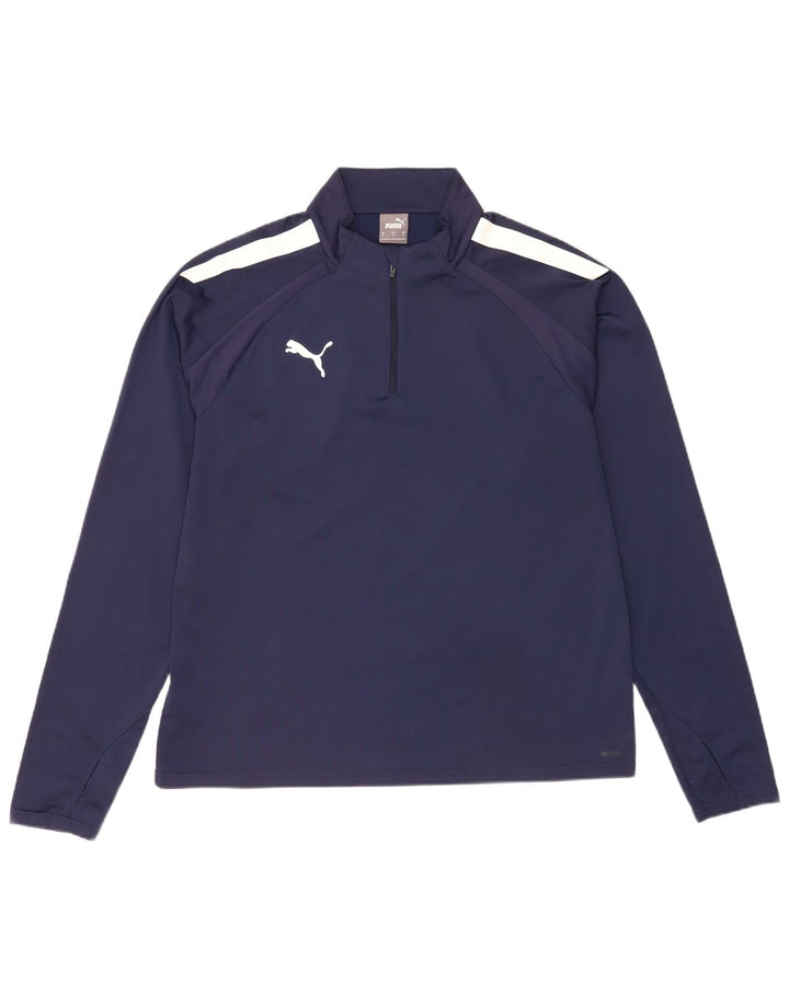 Puma Haut de Survêtement Zip Neck Pullover Homme Bleu Marine Colorblock XL